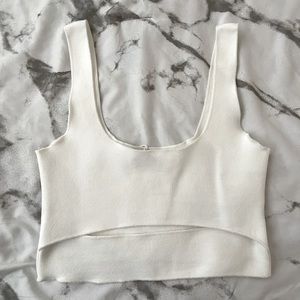 White Zara Cut Out Top Size Small